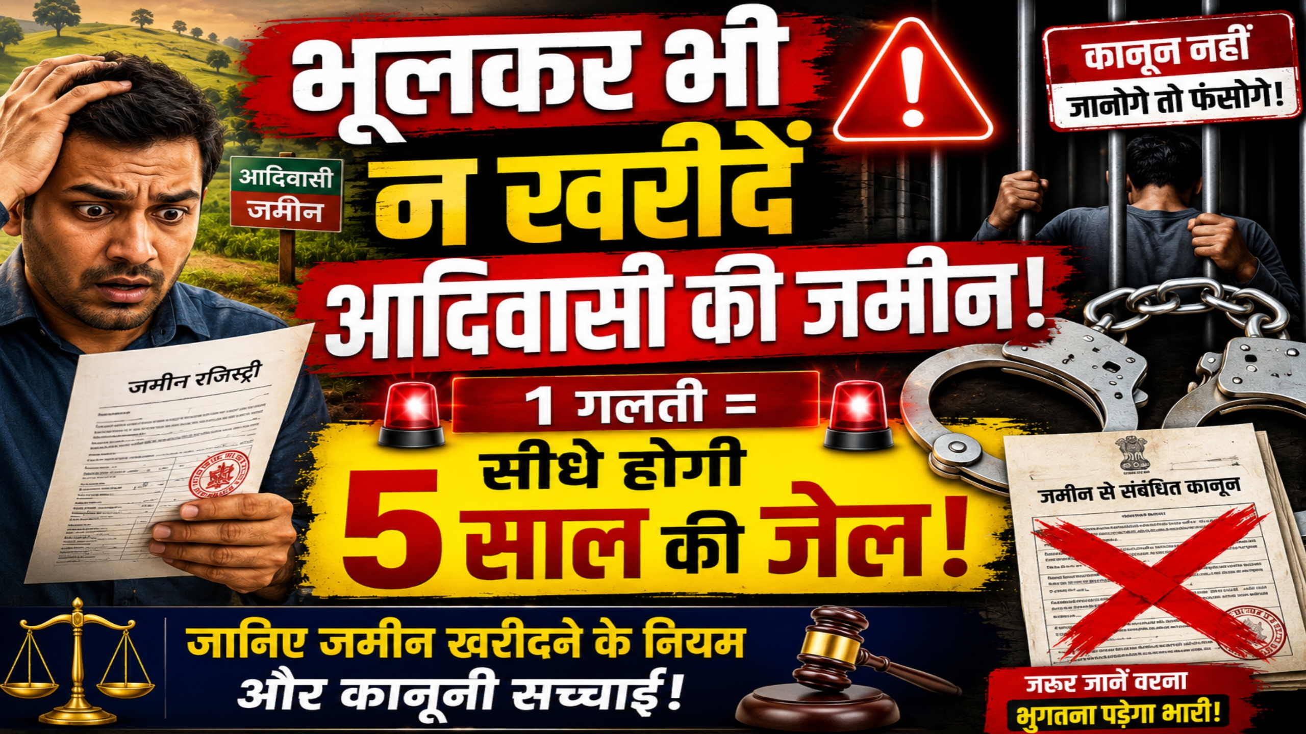 आदिवासी जमीन खरीद-बिक्री कानून और अवैध कब्जे पर जेल की सजा का नियम