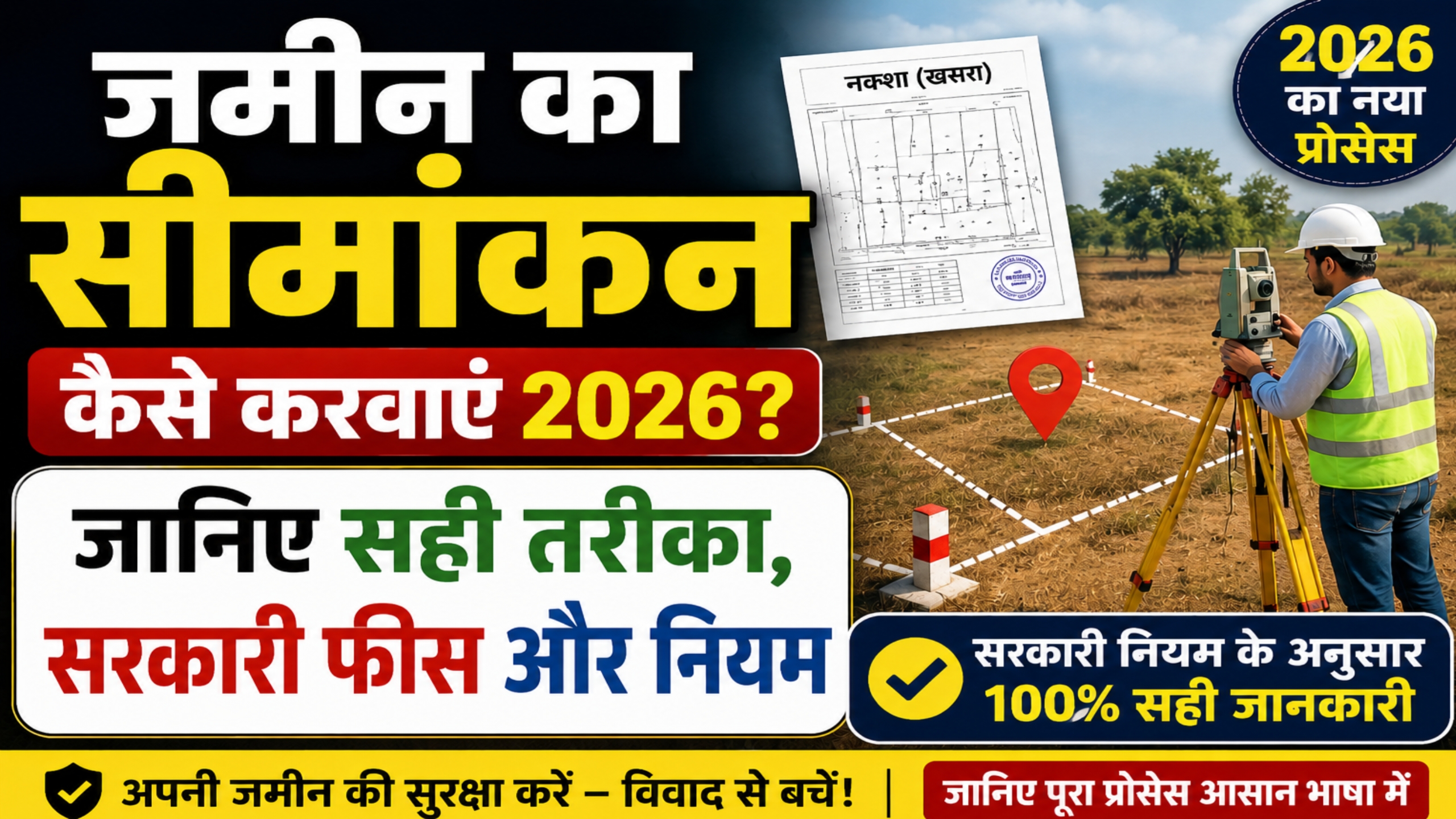 जमीन का सीमांकन कैसे करवाएं 2026 आवेदन पत्र और फीस