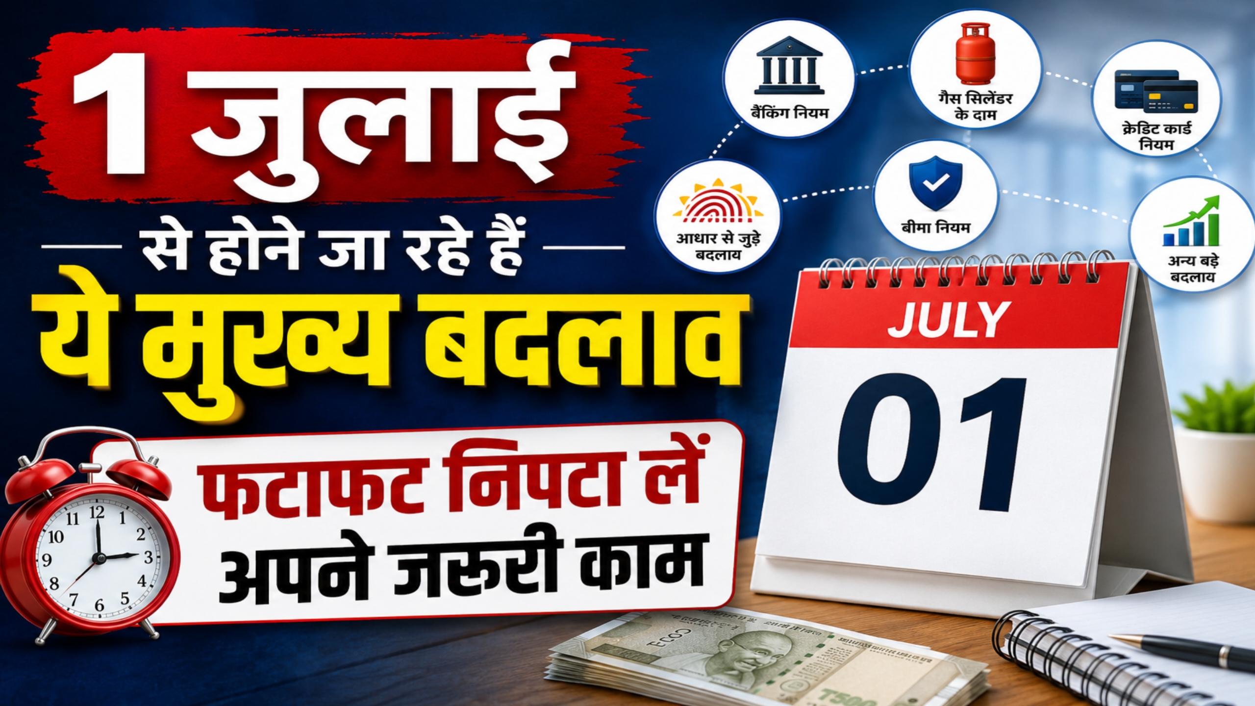 1 जुलाई से होने जा रहे हैं ये मुख्य बदलाव, फटाफट निपटा लें अपने जरूरी काम